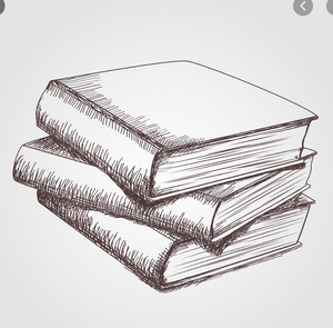 drawing of a stack of books